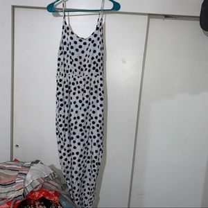 Blue and white high low dress